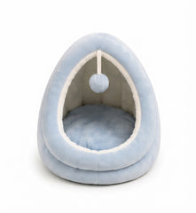 Cat Tree House Cozy & Warm Pet Cave Bed - Light Blue, 40cm