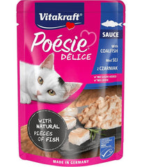 Vitakraft Poésie Délice Adult Wet Cat Food with Coal Fish in Gravy