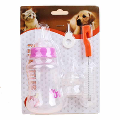 Pet Nursing Feeding Bottle with Brush - Pink - 90 ml | PET-FB-PNK01