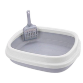 Cat Litter Box with Shovel – Grey