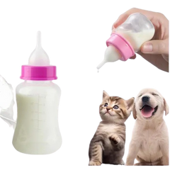 Pet Nursing Feeding Bottle with Brush - Pink - 90 ml | PET-FB-PNK01