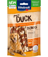 Vitakraft Pure Duck Bonas Duck Meat Calcium Bones High-Protein Dog Treat - 80g