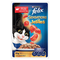 Felix Sensations Jellies with Beef in a Jelly with Tomato Cat Food 85g | 206515