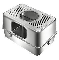 New Orleans 201 Stainless Steel Cat Litter Box Grey 60 × 40 × 40cm | SW0426