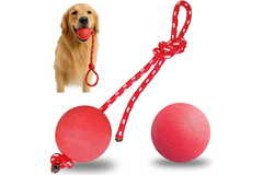 Rope Ball Dog Toy – Red - Medium | PET-RBT-RED03