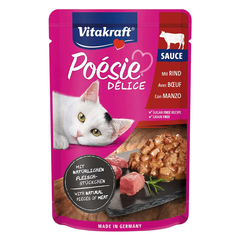 Vitakraft Poésie Délice Adult Wet Cat Food with Beef in Gravy 85g | P-CT-85G-B