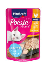 Vitakraft Poésie Délice DéliSauce Chicken (Junior 2–12 Months) Cat Food - 85g | 200986