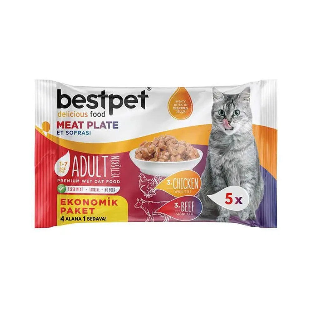 Bestpet Adult Meat Plate Ecopack 5x85g Pouch | P0047