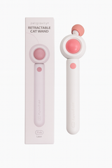 2-in-1 Retractable Cat Toy Wand with Laser - Pink | CT-2IN1-PNK