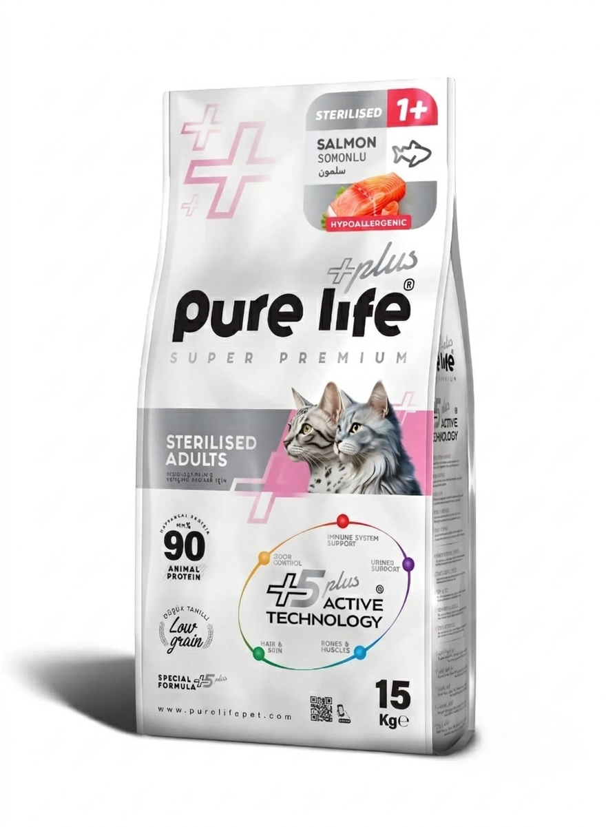 Pure Life Dry Cat Food Sterilized Chicken - 15kg | PL-STER-CH15