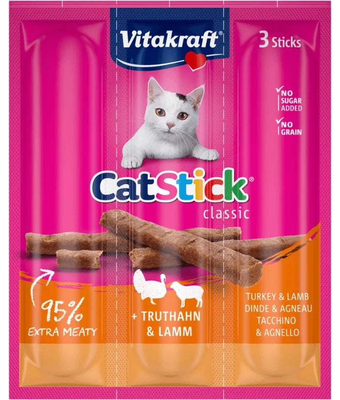 Vitakraft CatStick Classic Soft Sticks with Turkey & Lamb 18g