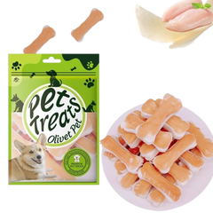 Olivet Pet Dog Treat Bones - Chicken Wrapped Rawhide Chews (2 pcs, 110g)