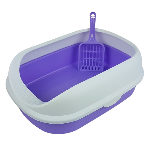 Cat Litter Box with Shovel – Purple