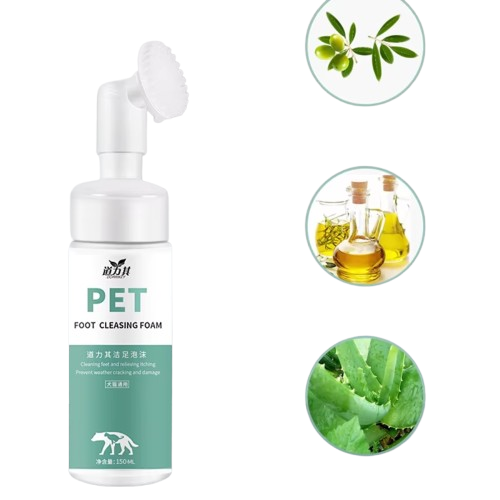 Pet Foot Cleansing Foam with Soft Brush - 150ml | PET-FC-150