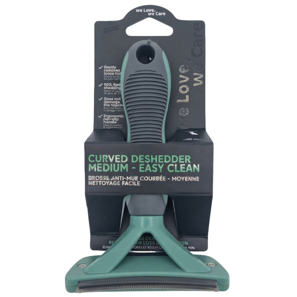 Curved Deshedding Rake with Easy Clean Function