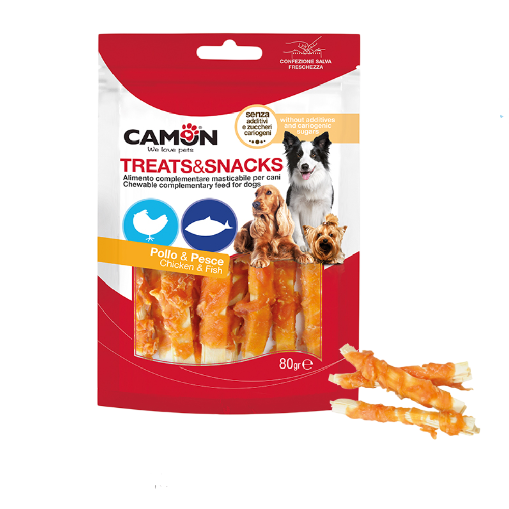 Camon Chicken & Pollock Fish Dog Treats 80g | AE026