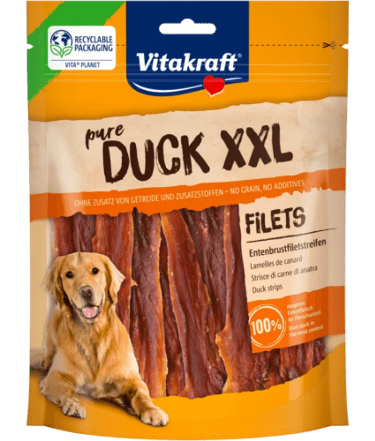 Vitakraft Pure Duck XXL Fillets High-Protein Dog Treat - 250g
