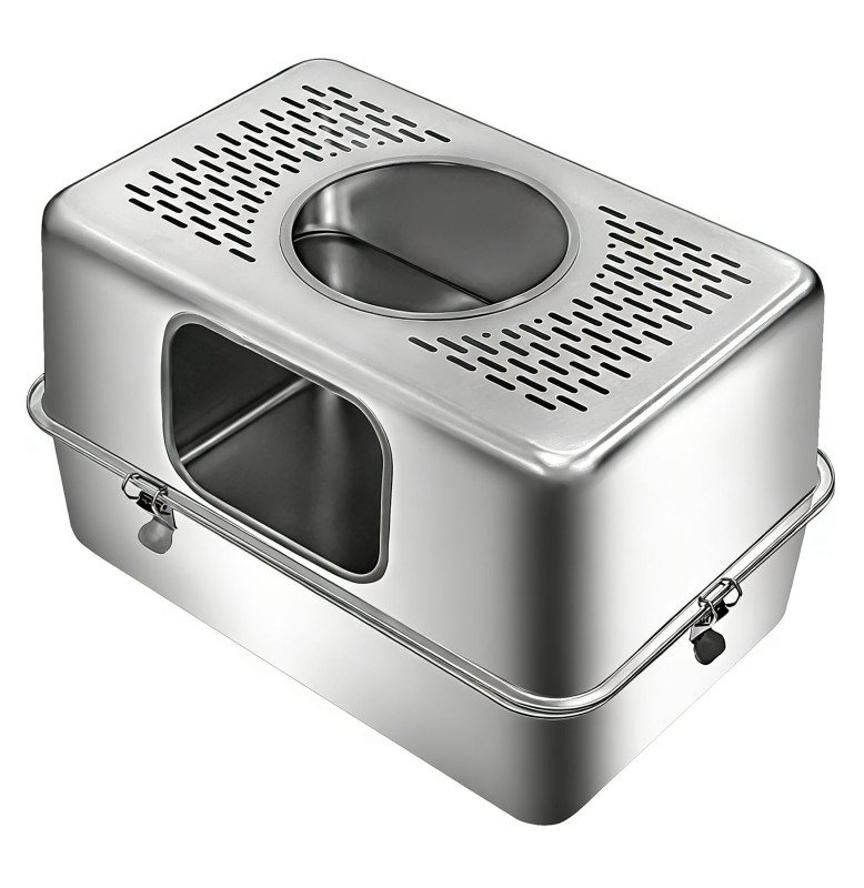 New Orleans 201 Stainless Steel Cat Litter Box Grey 60 × 40 × 40cm | SW0426