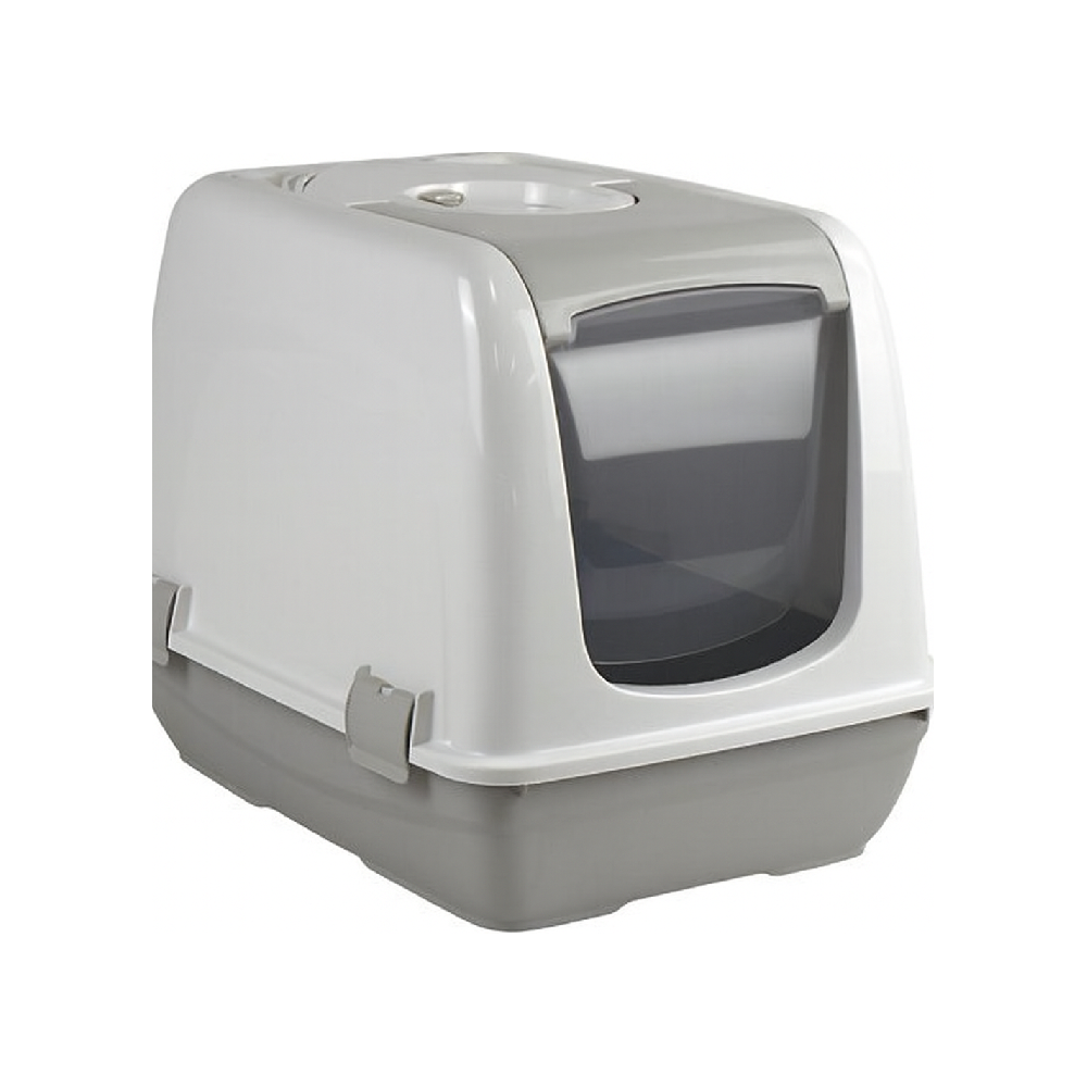 Pets Clean Closed Large Toilet - Grey & White