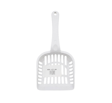Cat Litter Shovel Durable Plastic Scoop with Handle - White